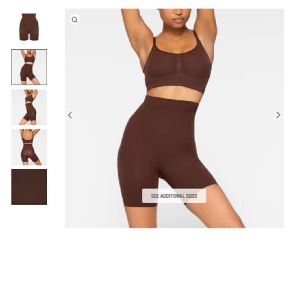 SKIMS Brown Seamless Sculpting High-Waisted Above the knee Short Size xxs/xs